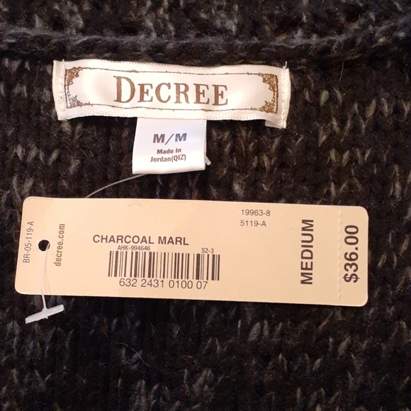 NWT Decree Shrug Cardigan Sweater Size Medium - Picture 5 of 6